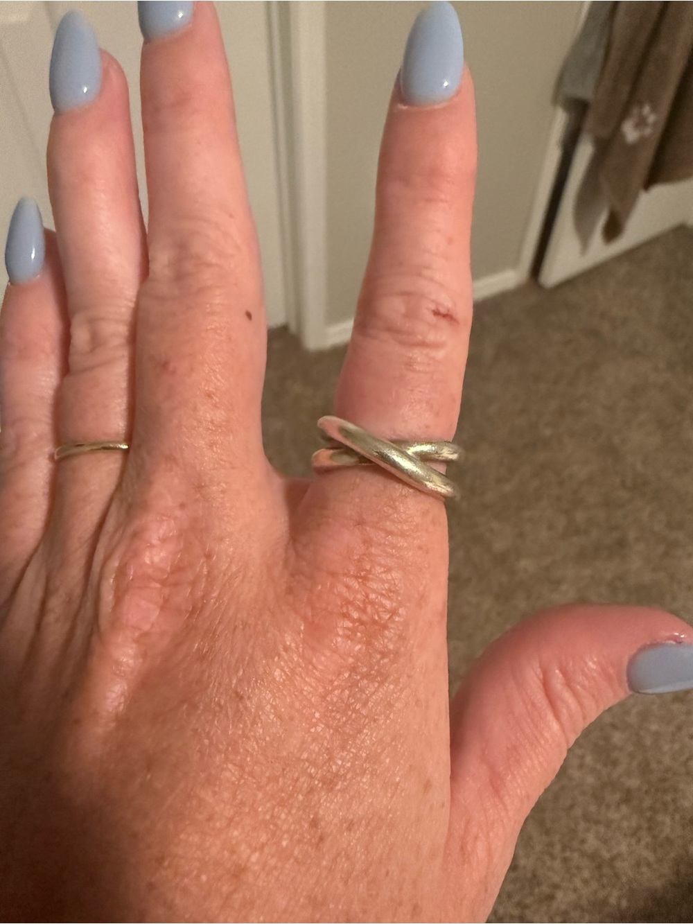 Tiffany & Co. Paloma Picasso Tenderness Crossover Ring Sterling Silver Size 5.5